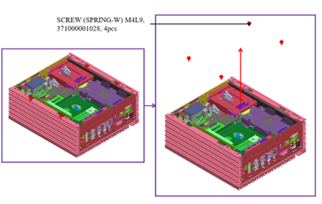 Loosen M4 screws